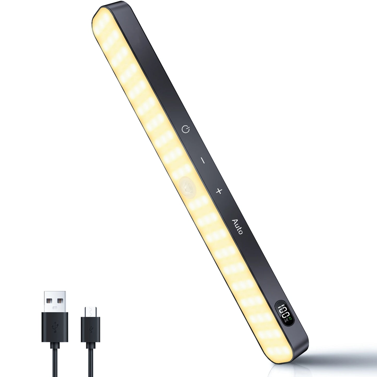 Wireless Digital Motion Sensor LED Light Bar – USB Rechargeable, Magnetic Mount, 60 LED Smart Cabinet & Night Light