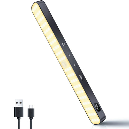 Wireless Digital Motion Sensor LED Light Bar – USB Rechargeable, Magnetic Mount, 60 LED Smart Cabinet & Night Light