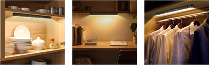Wireless Digital Motion Sensor LED Light Bar – USB Rechargeable, Magnetic Mount, 60 LED Smart Cabinet & Night Light